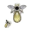 Silvertone Bee Rhinestone Stretch Fashion Ring