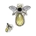 Silvertone Bee Rhinestone Stretch Fashion Ring