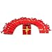 20 Red Tote Bags Gold Bow Shopping Gift Display 3"
