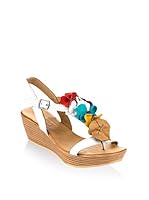 Bueno Sandalias de cuña (Blanco)