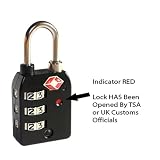 picture of 2 x High Security 3-Dial TSA Combination Luggage Locks With SEARCHCHECK (Black)