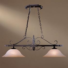 Mission Inn Pool Table or Kitchen Island Pendant in Antique Iron by Minka