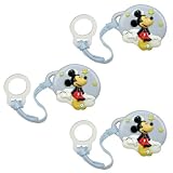 Learning Curve Mickey Pacifier Attacher Set of 3