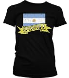 Argentina Flag and Banner Tattoo Style Design Juniors T-shirt, Argentine National Pride Juniors Shirt