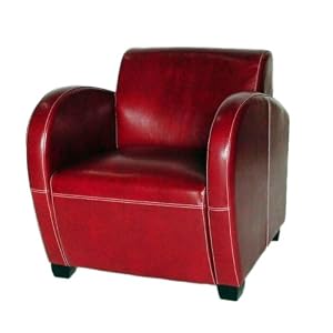 2 PCS set Criscione Red Bi-Cast Leather Club Chairs - L107 by