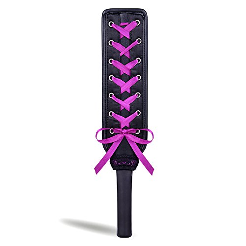 Utimi Fetish SM Leather Paddle with Purple Ribbon