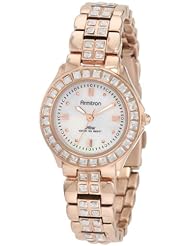 Armitron Womens 753689MPRG NOW Swarovski Crystal Accented Rose-gold-Tone Dress Watch