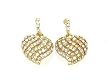 Gold Crystal Rhinestone Heart Earrings Fashion Jewelry