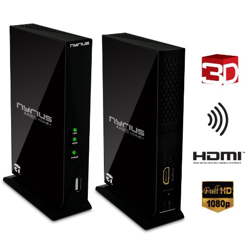 Nyrius ARIES Home+ HDMI Digital Wireless Transmitter & Receiver for HD 1080p 3D Video Streaming with IR Remote Extender - NAVS501