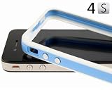 Blue and White Premium Bumper Case for Apple iPhone 4S / 4 - (AT&T, Verizon, Sprint)