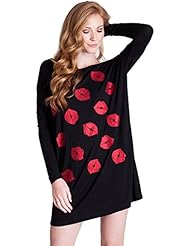 General Print Glittering Rayon/Spandex Long Sleeves  Dress