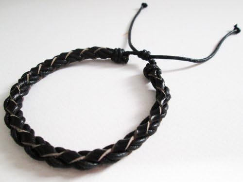 Rare Unique Asian Vintage Art Handmade 100% Thai Buddha Fashion Style Black Cord Wristband Bracelet From Thailand