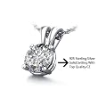 Authentic and Amazing 1.50 Carat Sterling Silver Solitaire Pendant. Top Quality Cubic Zirconia