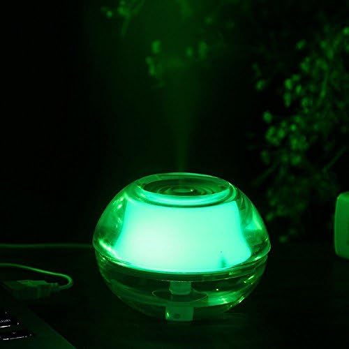 Homember Portable Mini Crystal Night Light Ultrasonic Air Humidifier Purifier USB Powered with Color LED Light and Auto Off for Bedrooms, Living Rooms, Car, Home and Office Green