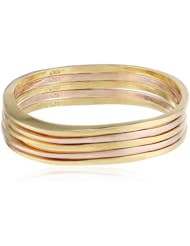 Jules Smith "Surf" 14k Gold and Rose Plated Bangle Bracelet Set