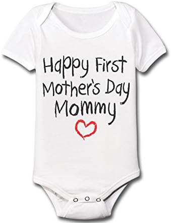 Happy First Mothers Day Mommy Infant Baby One Piece 18 Months White