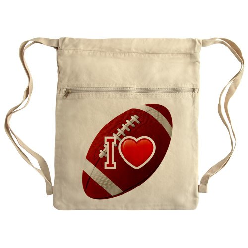 Messenger Bag Sack Pack Khaki I Love Football