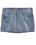 BULLHEAD Gray Destroyed Denim Skirt