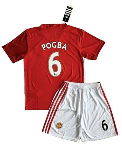 Paul Pogba #6 Manchester United 2016/2017 Home Jersey & Shorts for Kids