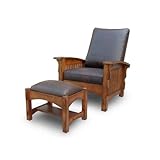 Vintage Leather Manchester Chair with Ottoman