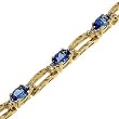 14K Yellow Gold Tanzanite and Diamond Bracelet