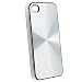 Silver Metal Aluminum Back Cover Finger Ripple Hard Case for iPhone 4 / 4G