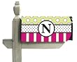 Monogram Peppy Pink & Green Polka Dot Magnetic Mailbox Cover - N