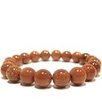 Goldstone Bracelet 02 Stretch 10mm Brown Glitter Copper Meridian Stone Healing Beaded