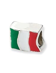 Sterling Silver Reflections Italy Flag Bead