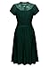 MissMay Women's Vintage 1920S Elegant Lace Short Sleeve A-Line Swing Dress