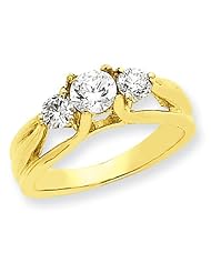 Ann Harrington Jewelry 14k Yellow Gold .90 Ct Tw 3 Stone Diamond Ring