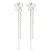 Dreambell 2 pcs .925 Sterling Silver Earring Posts Butterfly Chains And Rings For Dangle/Findings/Bright