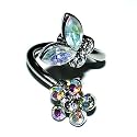 Pierced & Modified  Body Jewellery Navel Bars  Butterfly & Flower Spiral Belly Ring  White