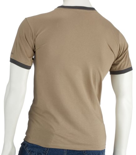Fruit of the Loom Ringer T-Shirt, khaki-graphite, Gre: M
