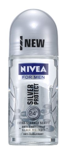 Nivea Silver Protect Deodorant Roll-On For Men, 1.7-Fluid Ounce (Pack of 2)