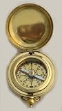 1 3/4" Brass Face Pocket Compass w/Cover: Hiking and Camping