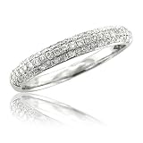 14k White Gold Anniversary Wedding Diamond Ring / Band, Size 7 (H-I, I, 0.34 carat)