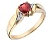 Garnet Heart Promise Ring with Diamonds in 10K Yellow Gold