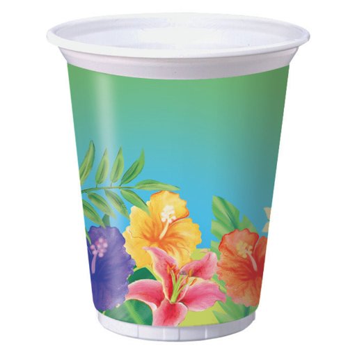 Hibiscus Heat 16 oz. Plastic Cups (8 count)