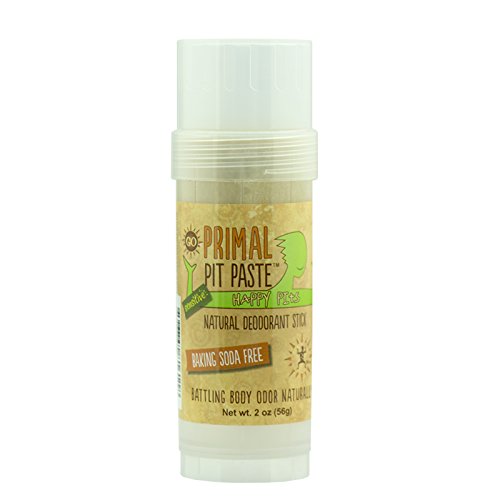 Primal Pit Paste Happy Pits All Natural Deodorant Stick, Aluminum Free, Paraben Free, No Added Fragrances, Coriander Sage