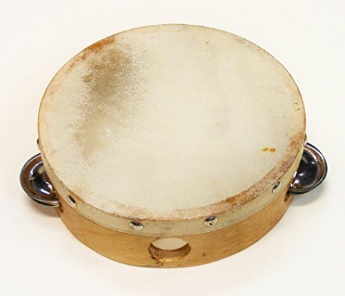 Lot of 3 AP (Authentic Percussion) Hand Made Solid Wood Frame Tambourine w/ Goat Skin Head 6" 8" 10"