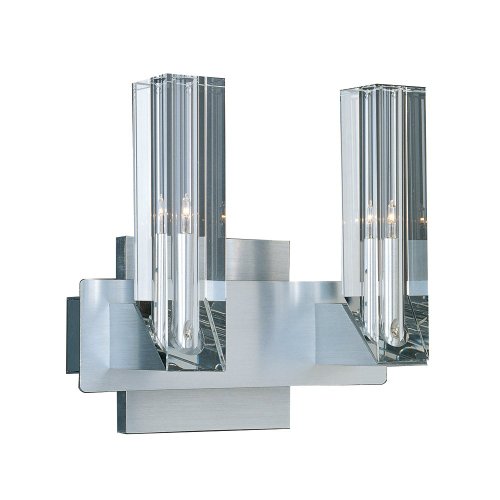 ET2 Lighting E20282-20 2 Light AlphaV Wall Lamp, Metal-Brushed