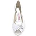 ELEGANTPARK Women Peep Toe Pumps Rhinestones Mid Heel Wedges Satin Wedding Bridal Shoes