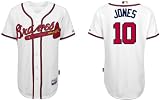 Chipper Jones Jerseys: Atlanta Braves #10 White Authentic Cool Base Jersey (XL/52)