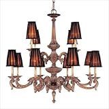IMAGE OF Mariner Metropolitan Twelve Light Chandelier in Amaretto Patina with Silver Highlights