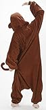 WOWcosplay Cosplay Halloween Romper Costume Party Pajamas Unisex Kigurumi Brown Monkey M