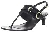 Lauren Ralph Lauren Women's Nance Thong Sandal,Black/Black,10 M US
