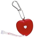 Pocket Tape Measure in Inches and Centimeters and Key Tag In Heart Design