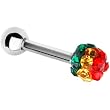 16 Gauge Rainbow Crystal Ferido Ball Labret Monroe Tragus