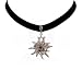  Alpenflustern Velvet Choker Elastic with Rhinestone Edelweiss large (black) - Traditional Bavarian Oktoberfest Necklace for Dirndl